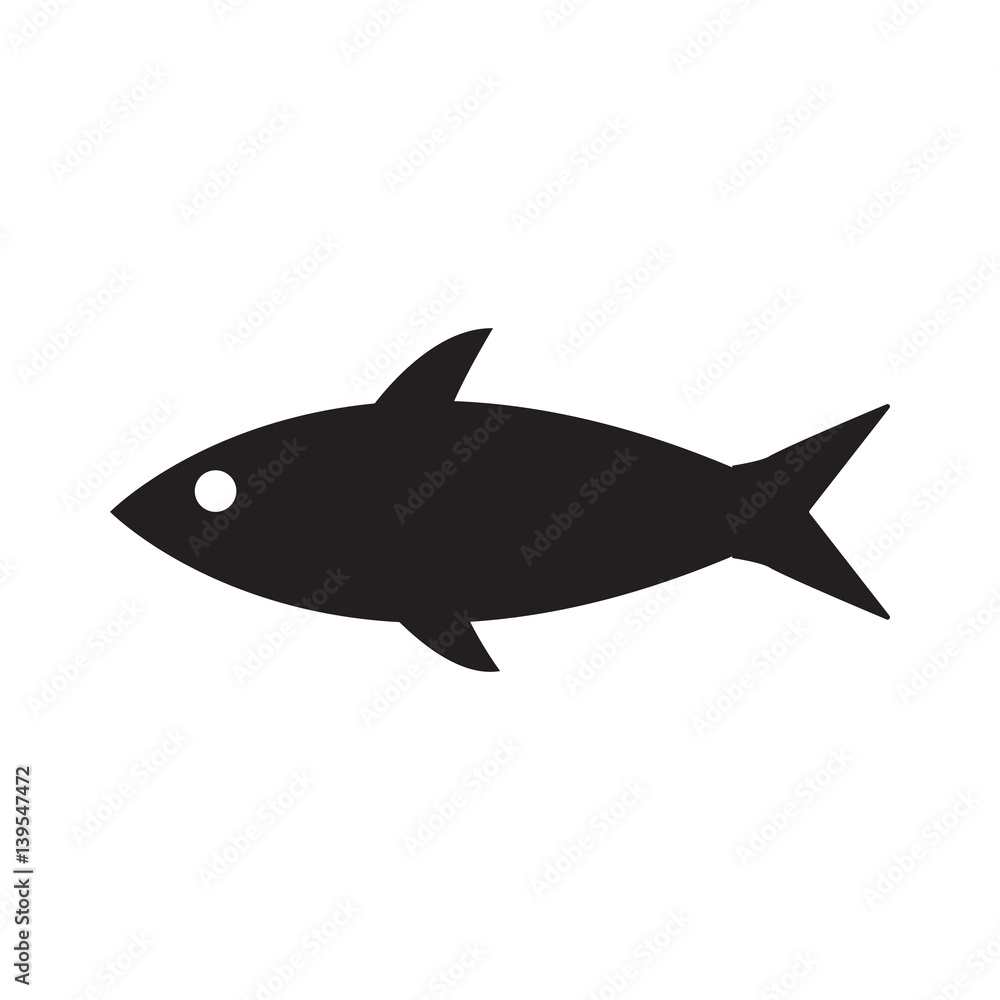 fish sillhouette icon isolated vector fish sillhouette icon isolated vector
