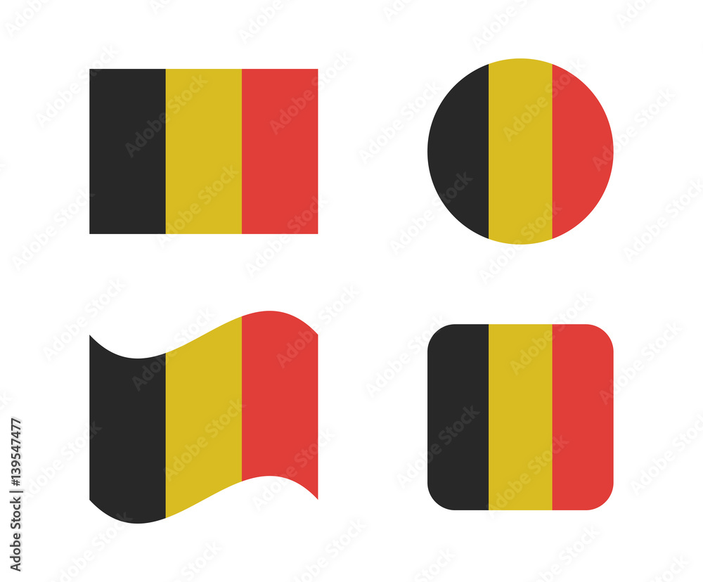 Fototapeta premium set 4 flags of belgium