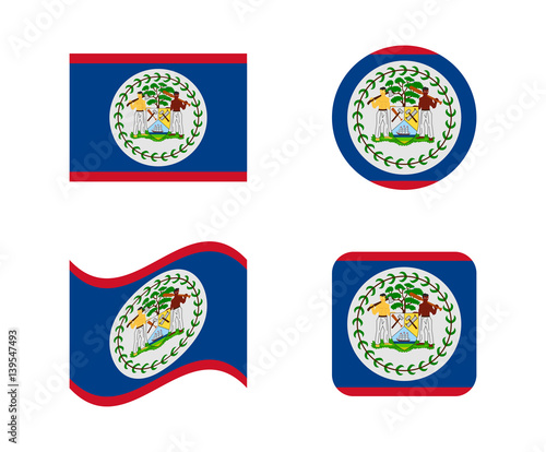 set 4 flags of belize
