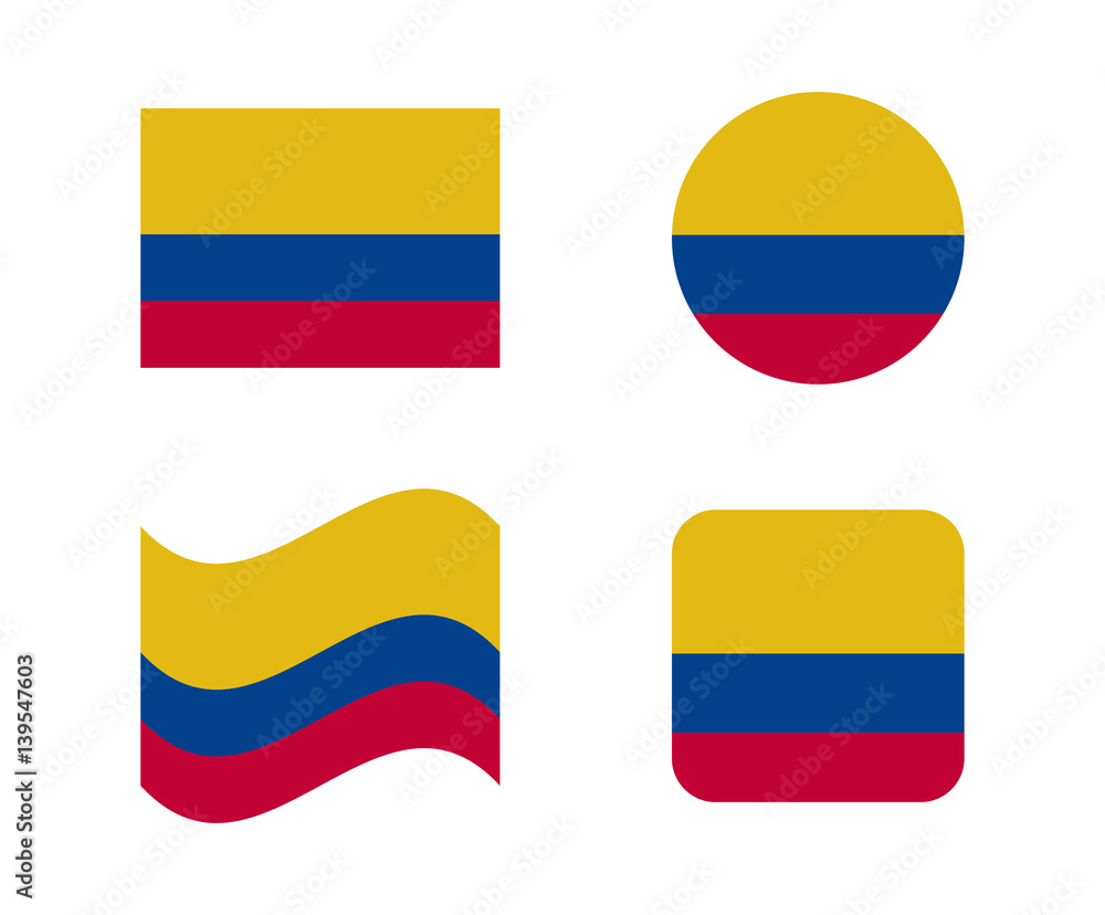 set 4 flags of colombia set 4 flags of colombia