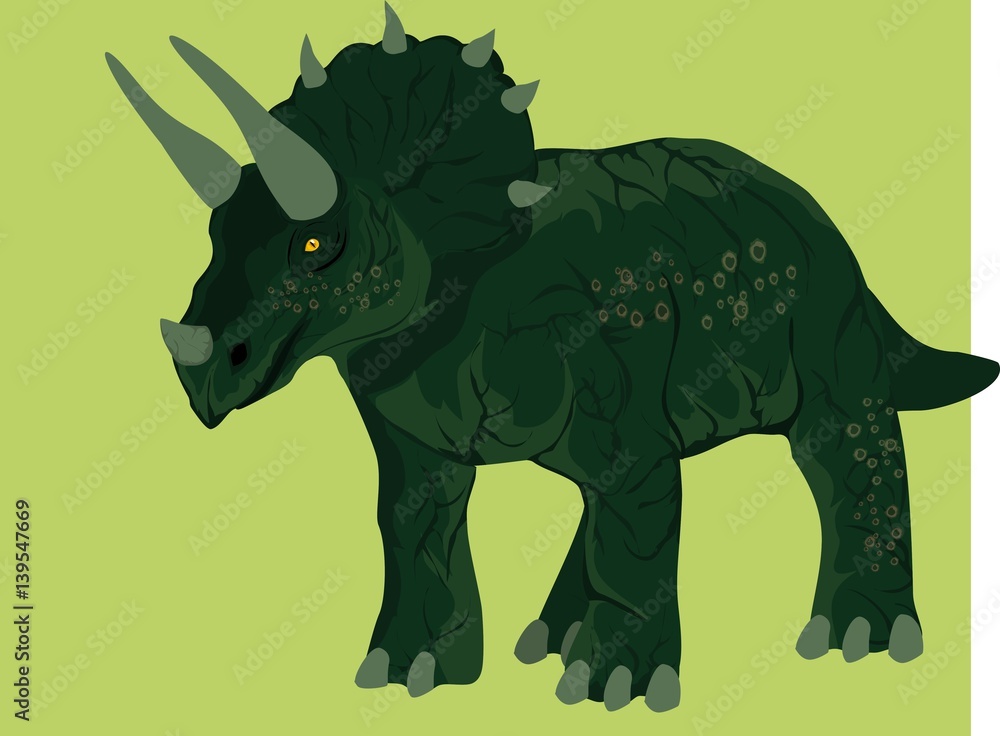 Fototapeta premium Triceratops dinosaurs vector illustration