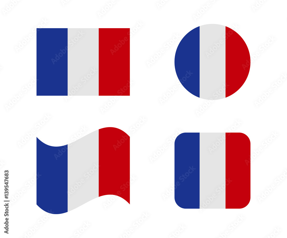 set 4 flags of france