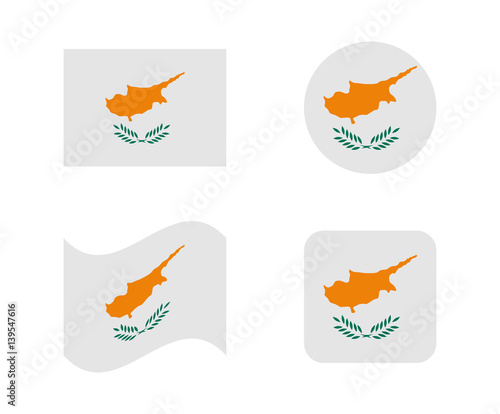 set 4 flags of cyprus