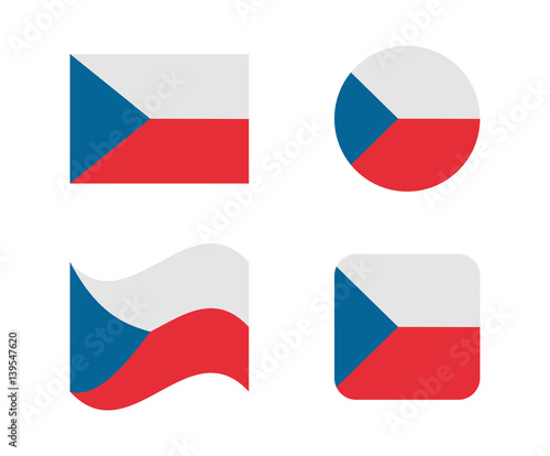 set 4 flags of czech