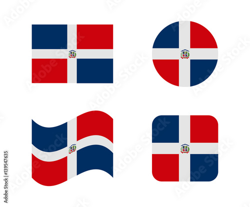 Free Download set 4 flags of dominican rep - GFXLoad