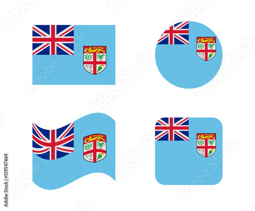 set 4 flags of fiji