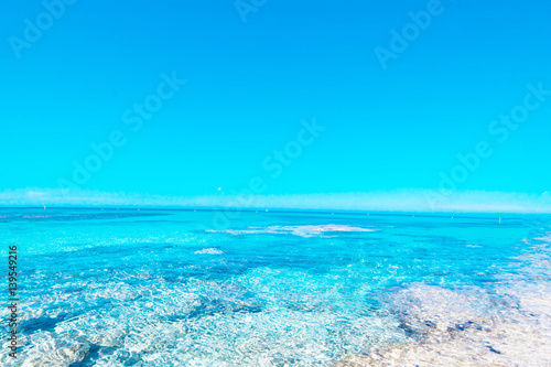 Blue sea  blue sky and Paradise Tropical beach   Vacation holidays background wallpaper