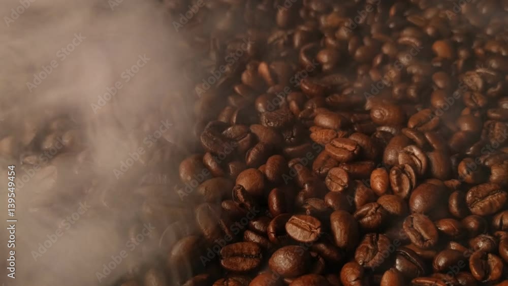 Roasted coffee with a smoke. Roasted coffee with a smoke.
