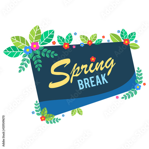 Spring break floral banner