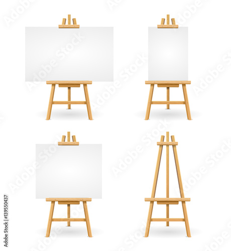 Wooden Easel or Painter Desk. Vector