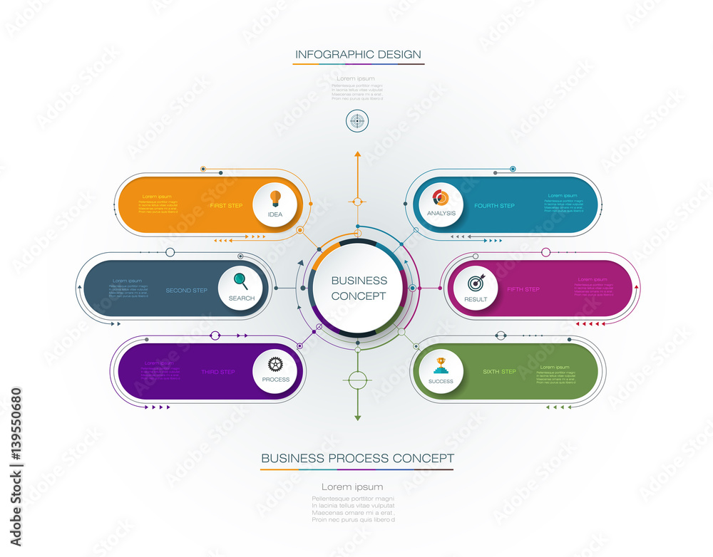 Vector infographic template with 3D paper label, integrated circles. Business concept with options. For content, diagram, flow chart, steps, parts, timeline infographics, work flow, process Vector infographic template with 3D paper label, integrated circles. Business concept with options. For content, diagram, flow chart, steps, parts, timeline infographics, work flow, process