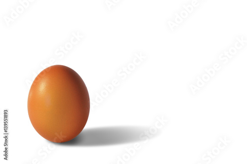 Braunes Ei, freistend auf weißem Hintergrund