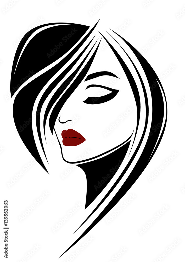 Beauty fashion woman portrait with red lips Beauty fashion woman portrait with red lips
