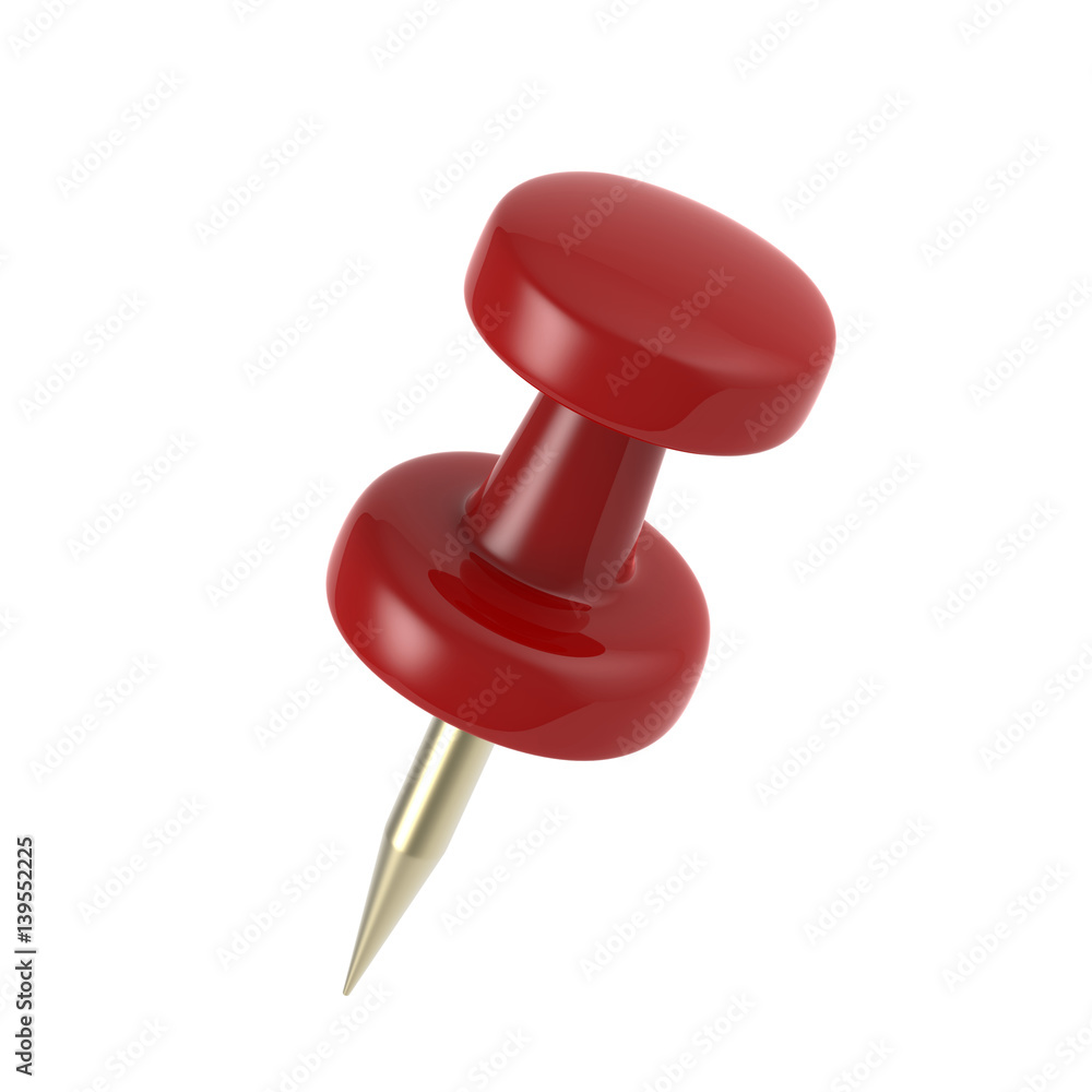 3d illustration of red pin on white background 3d illustration of red pin on white background