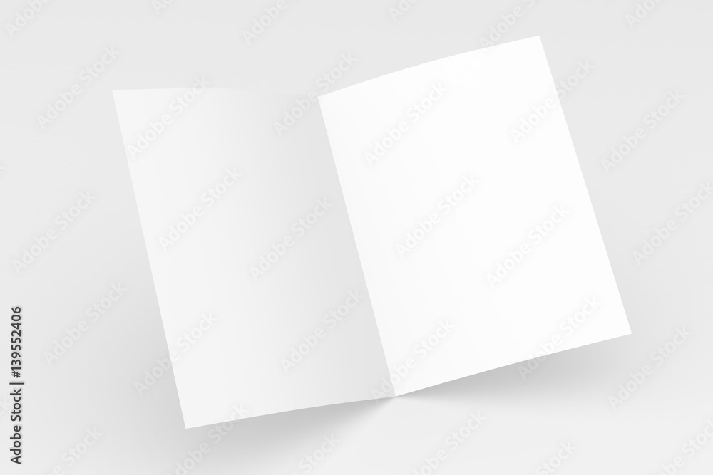 Blank brochure magazine mock up isolated on soft gray background. 3d illustrated Blank brochure magazine mock up isolated on soft gray background. 3d illustrated
