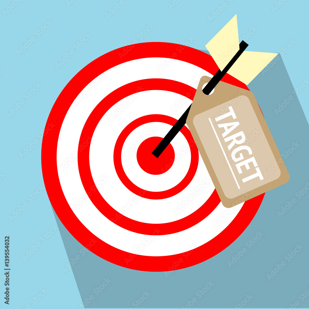 Target icon , Vector illustration flat design with long shadow Target icon , Vector illustration flat design with long shadow