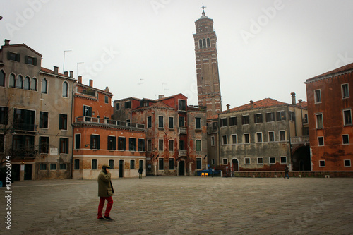 Bell Tower of St. Mary of the Friars Church, Venice, Italy