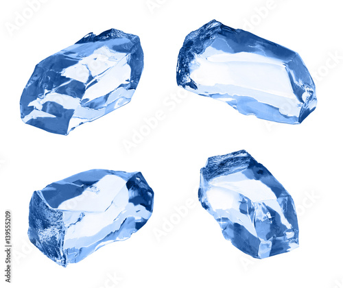 Ice cubes set isolated on white.