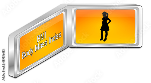 Body Mass Index Button - 3D illustration