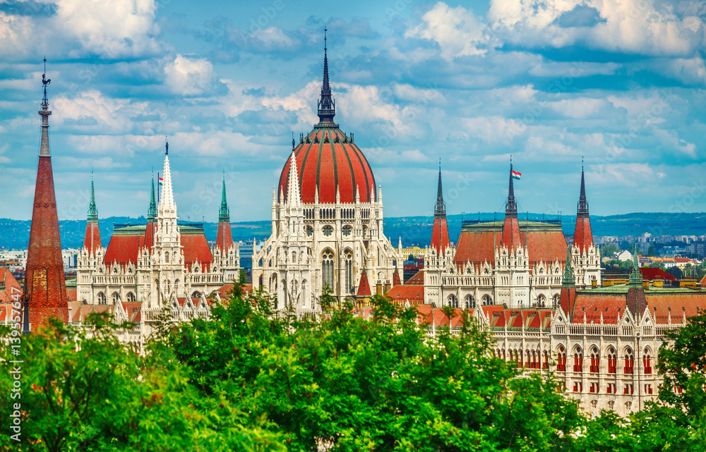 Hungarian parliament building at Danube river in Budapest city. Hungarian parliament building at Danube river in Budapest city.
