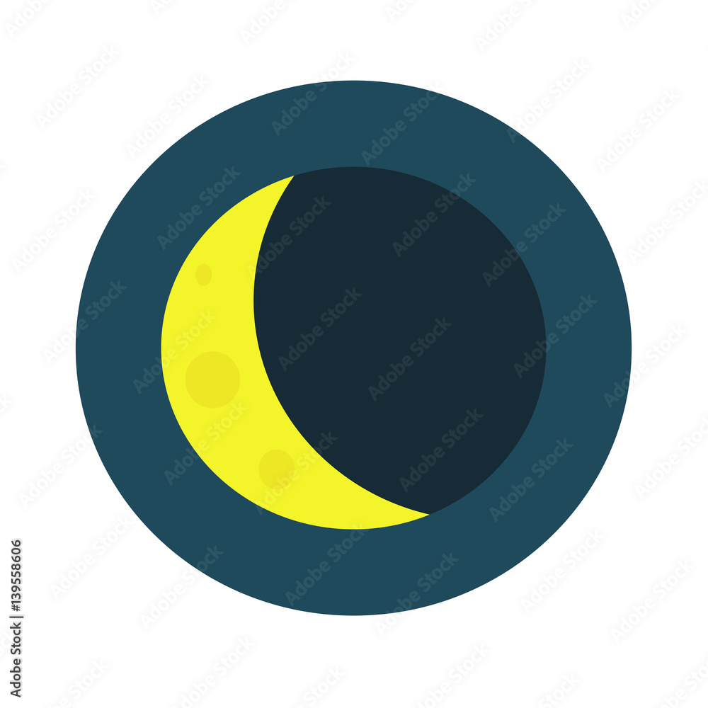 Moon in circle icon. Isolated on white background. Moon in circle icon. Isolated on white background.