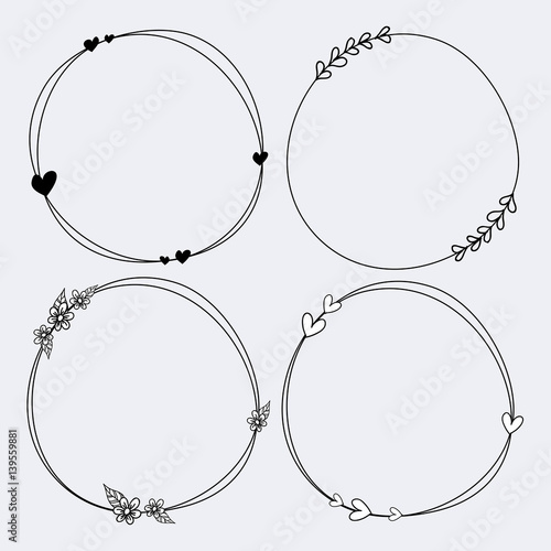 Cute set of hand drawn frames vector