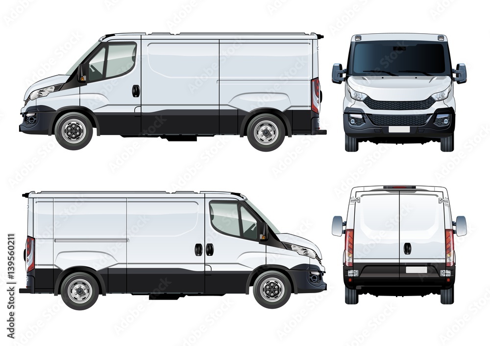Vector van template isolated on white. Available EPS-10 separated by groups and layers with transparecy effects for one-click repaint