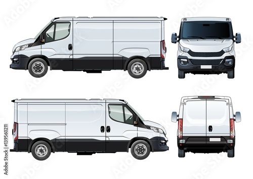 Vector van template isolated on white. Available EPS-10 separated by groups and layers with transparecy effects for one-click repaint