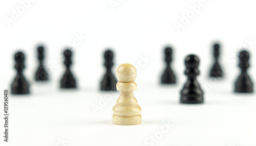 White Pawn in front of black Pawns