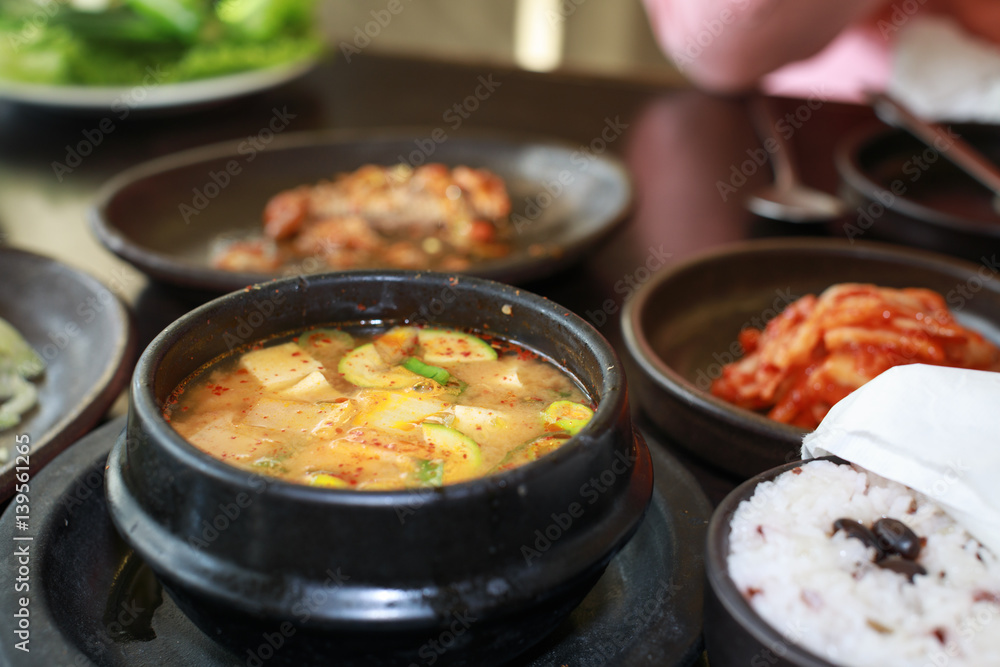 Doenjang stew, Doenjang jjigae, Bean paste stew, Korean stew Doenjang stew, Doenjang jjigae, Bean paste stew, Korean stew
