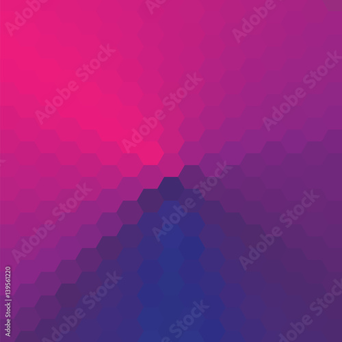 Vector abstract background consisting of hexagons, painted with a cone gradient. © tetsuobuseteru