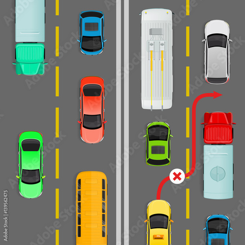 Overtaking in Dense Traffic Flow Vector Diagram