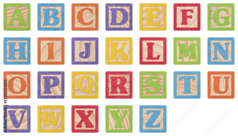 Plakat Bloki do nauki wielkich liter alfabetu