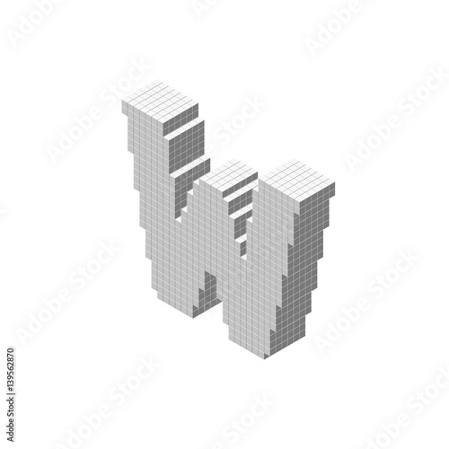 3d pixelated capital letter...