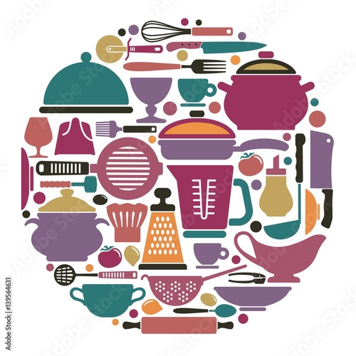 Dishes, cooking utensils and Cutlery