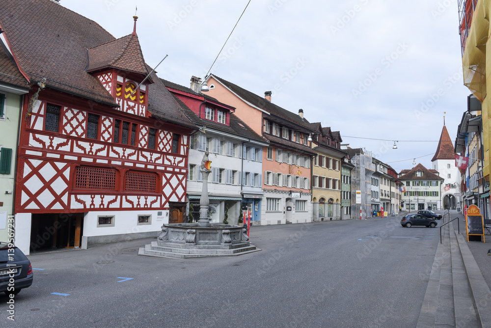 Medieval houses at Sempach on Switzerland