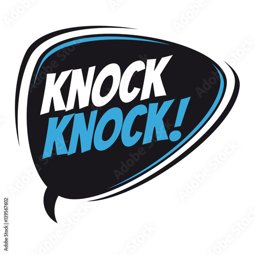 knock knock retro speech balloon photo