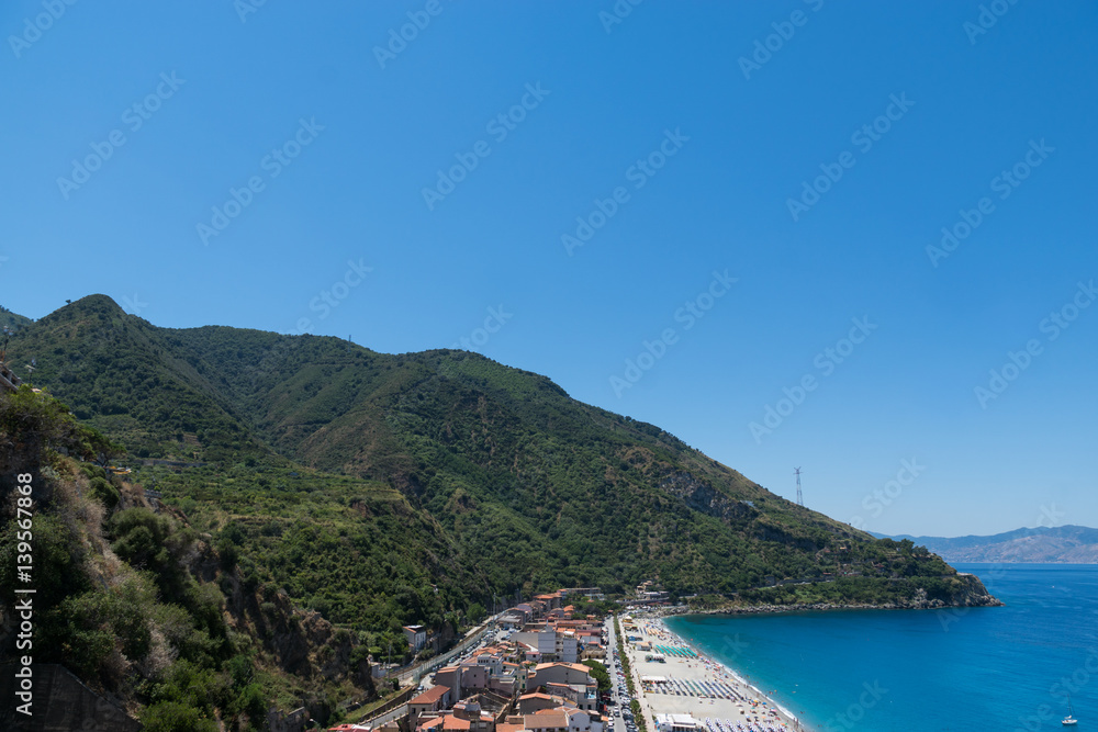 View on Scilla beach in Calabria, southern Italy

