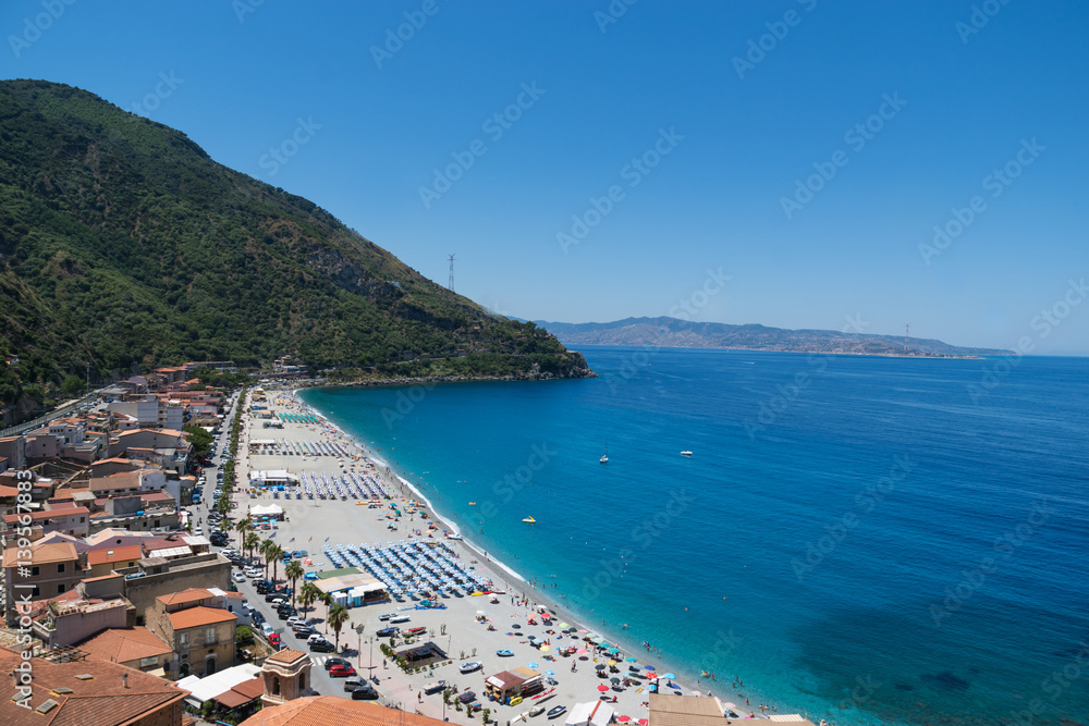 View on Scilla beach in Calabria, southern Italy

