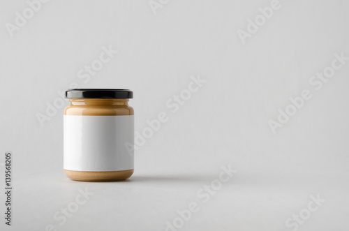 Peanut / Almond / Nut Butter Jar Mock-Up - Blank Label