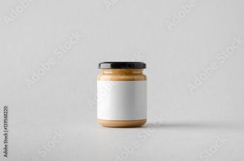 Peanut / Almond / Nut Butter Jar Mock-Up - Blank Label