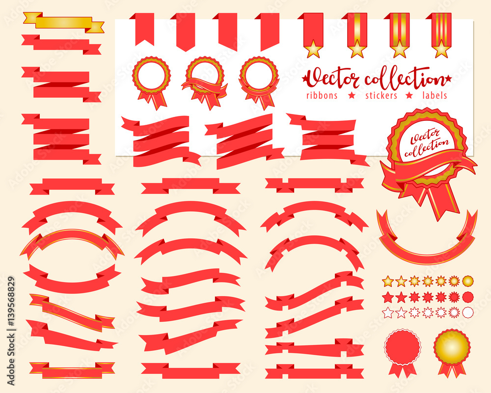 custom made wallpaper toronto digitalCollection of decorative design elements - ribbons, stickers, labels, frames. Vector illustrations of gift and accessory
