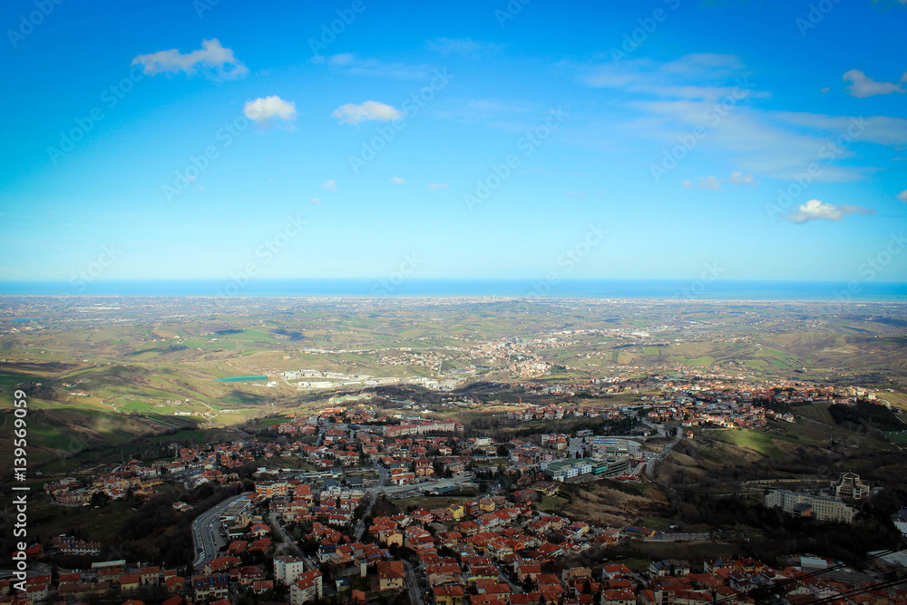 Panoramic view of San Marino from Titano Mount