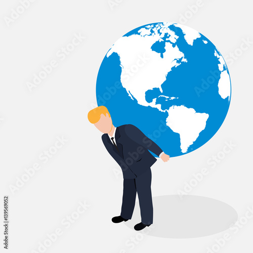 Man carrying the world illustration