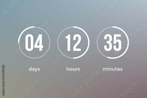 Countdown clock timer web site template vector design