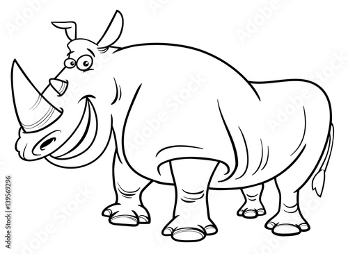 rhinoceros character coloring page © Igor Zakowski