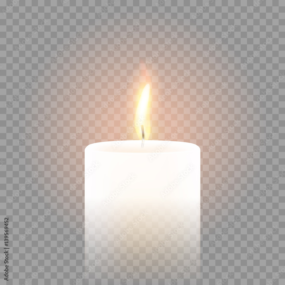 Candle flame burning 3D realistic vector transparent background Stock  Vector | Adobe Stock