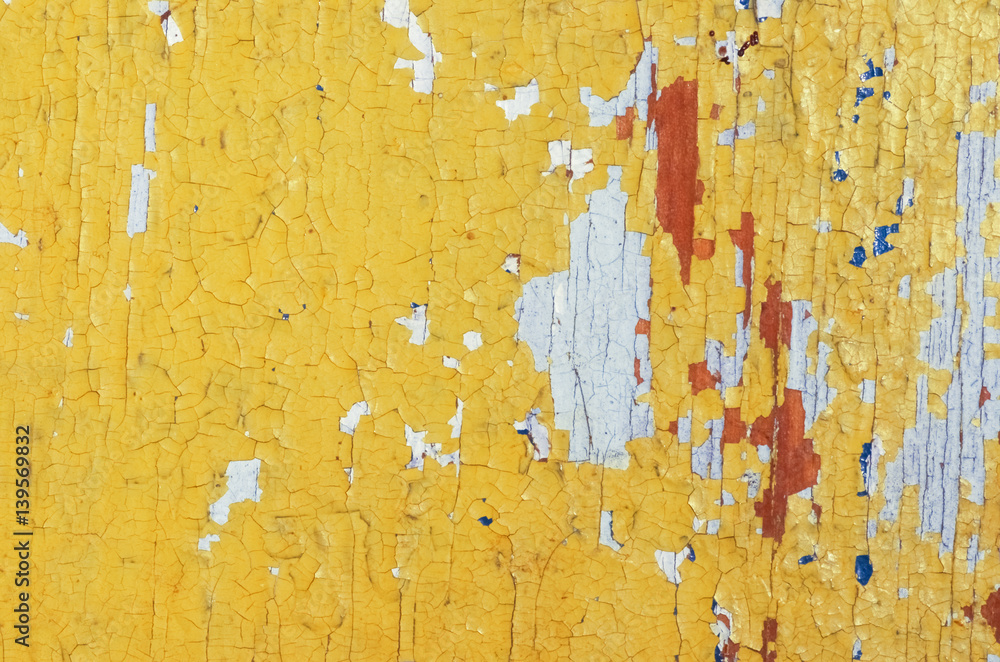 yellow wall cracked texture background