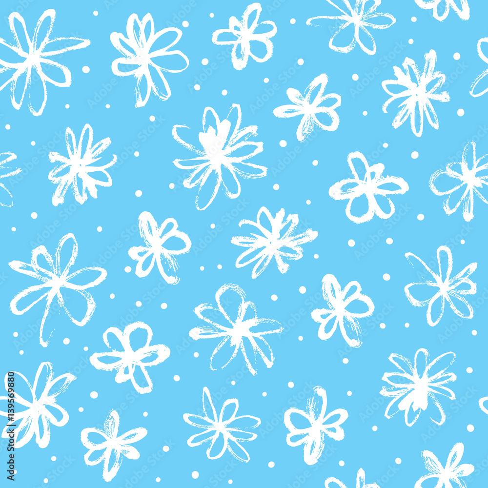 Seamless pattern with hand drawn flowers Seamless pattern with hand drawn flowers
