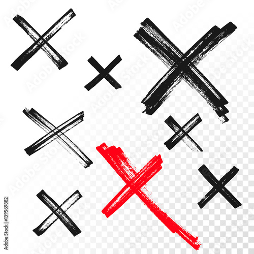 Reject mark criss cross sign crossed hand drawn vector icon